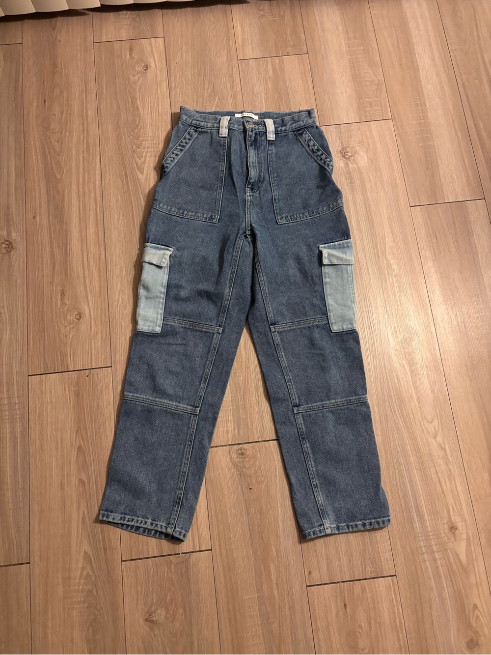 PacSun Two-Tone Blue Denim Cargo Pants